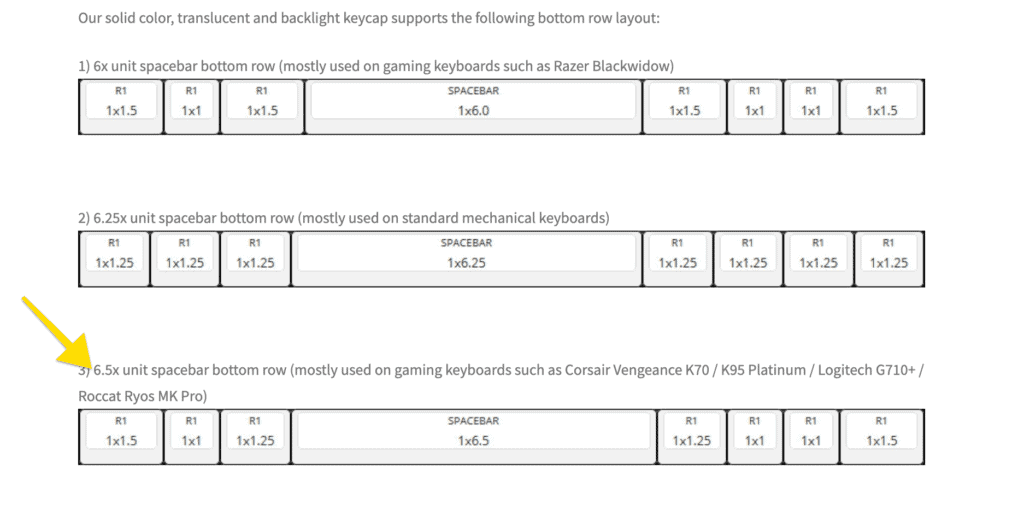 corsair bottom row keycap layout