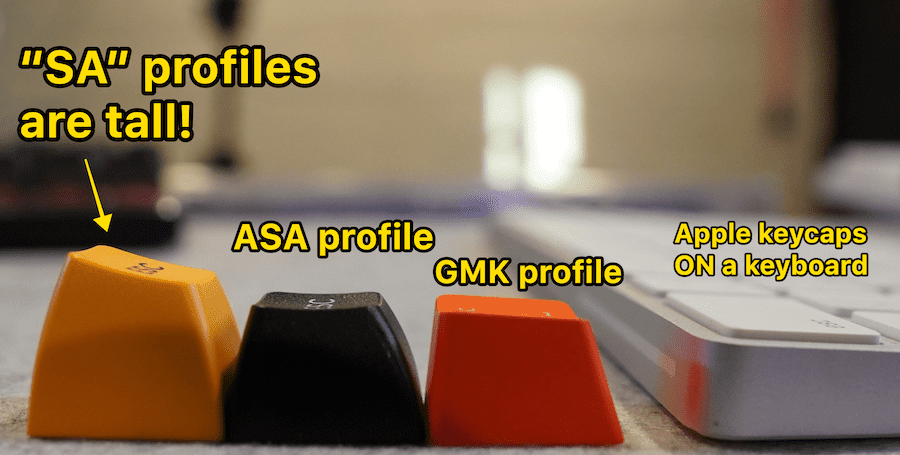 Keycap heights for wrist pain