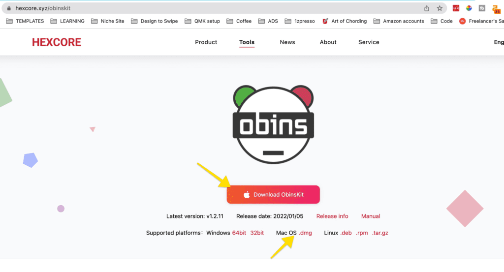 where to download obins software for anne pro 2