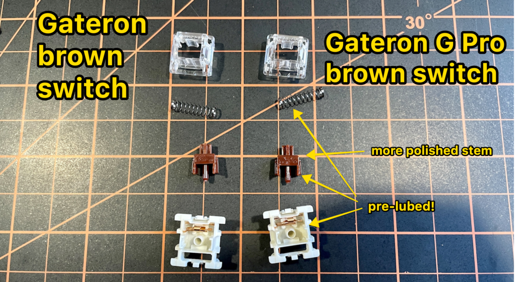 gateron brown and gateron g pro brown