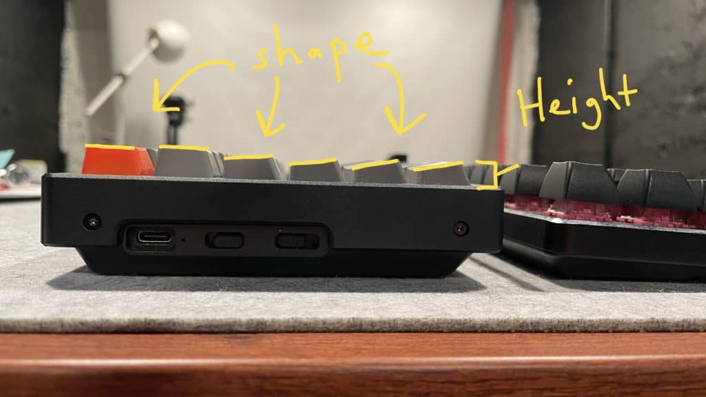 keycap profile shape and height