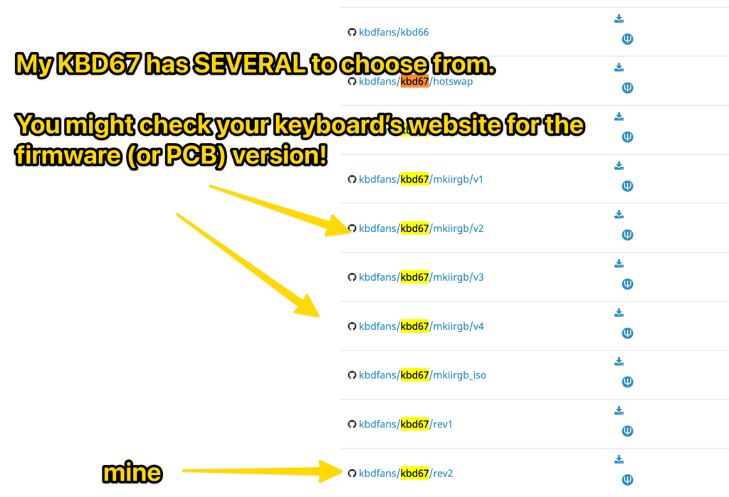 finding your keyboard on the qmk list