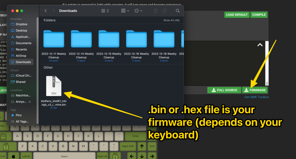 downloading firmware bin or hex files