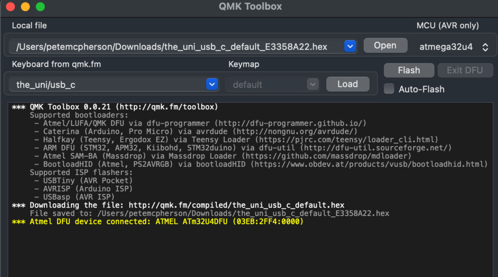 bootloader mode connecting keyboard to qmk toolbox