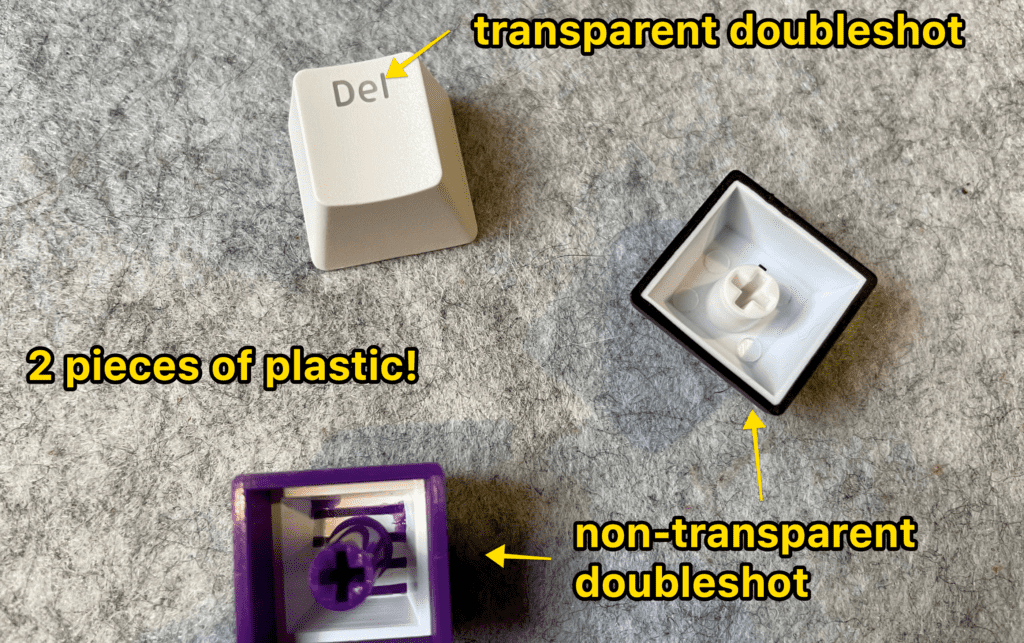 transparent doubleshot keycaps